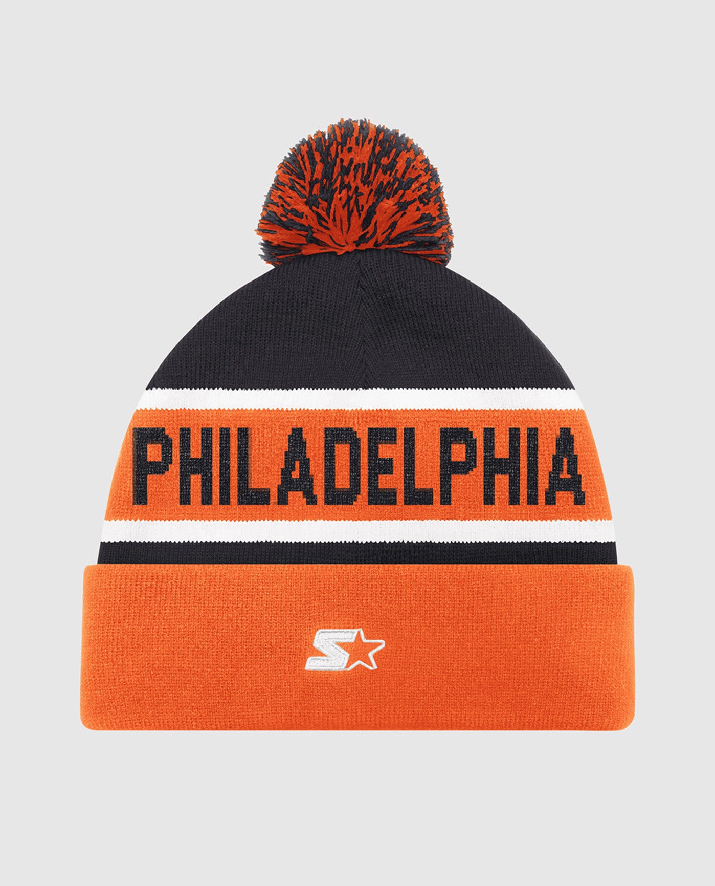 Back of Philadelphia Flyers Pom Beanie | Flyers Orange