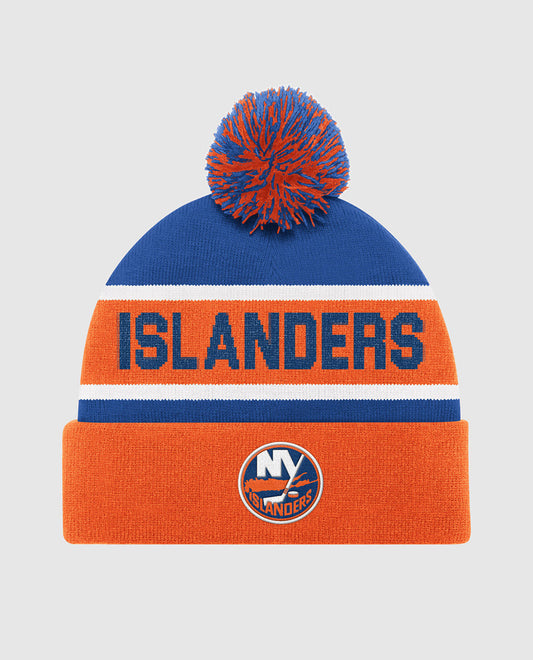 Front of New York Islanders Pom Beanie | Islanders Orange