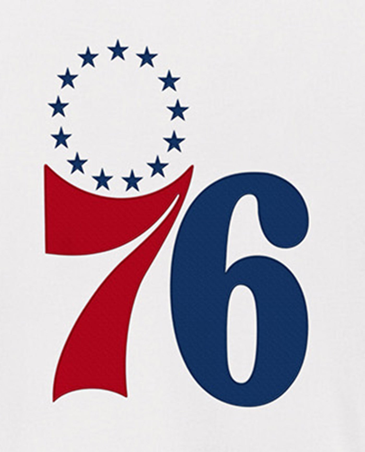 Team Logo On Back Of Philadelphia 76ers Breakaway Nylon Half-Zip Jacket | White