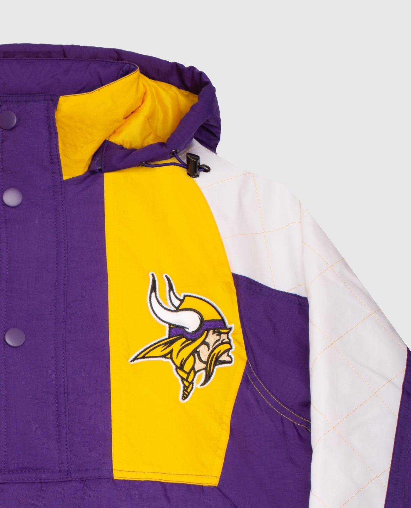 Team Logo On Left Chest And Sleeve Of Minnesota Vikings Nylon Pullover Jacket | Vikings Purple