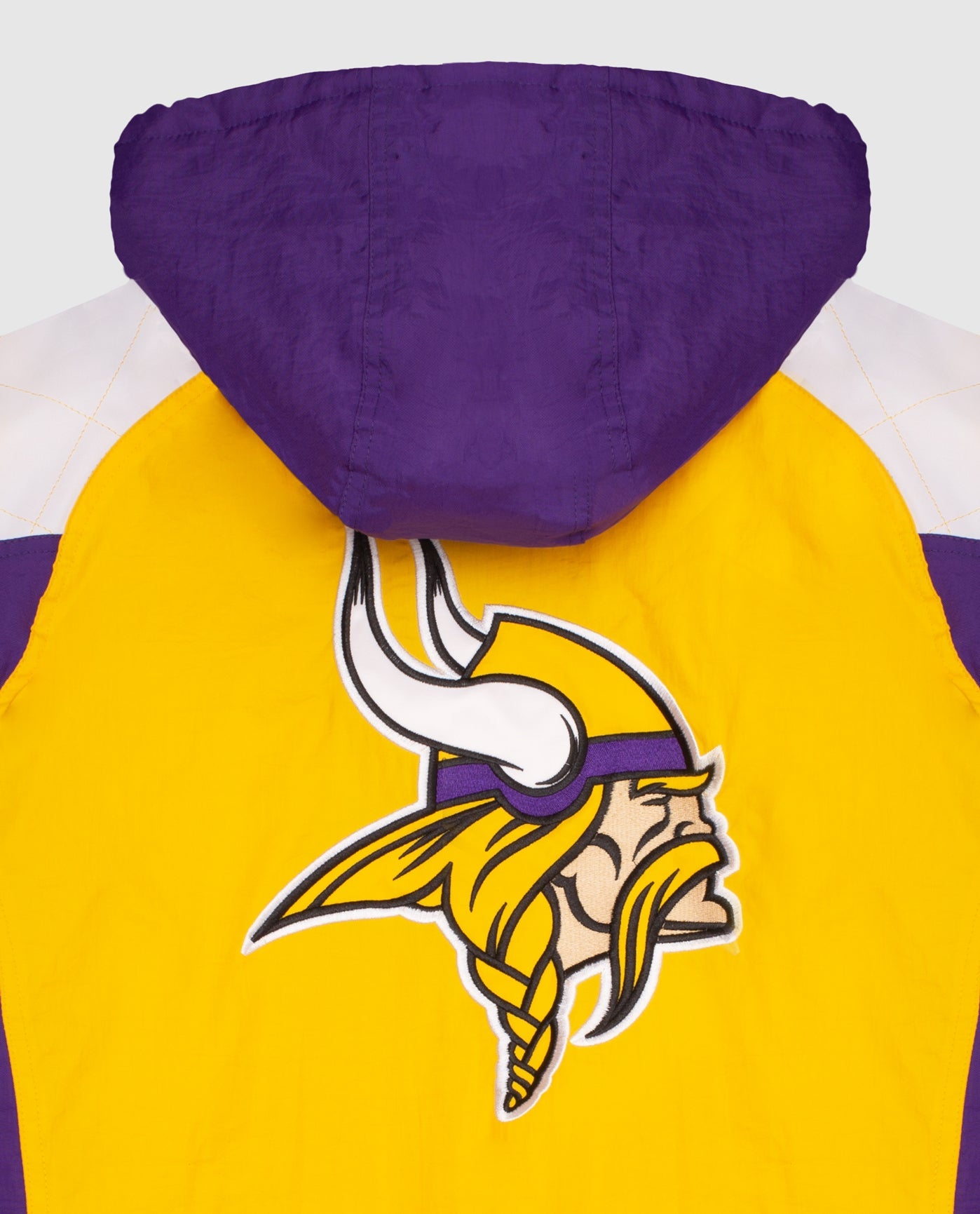 Team Logo On Back Of Minnesota Vikings Nylon Pullover Jacket | Vikings Purple