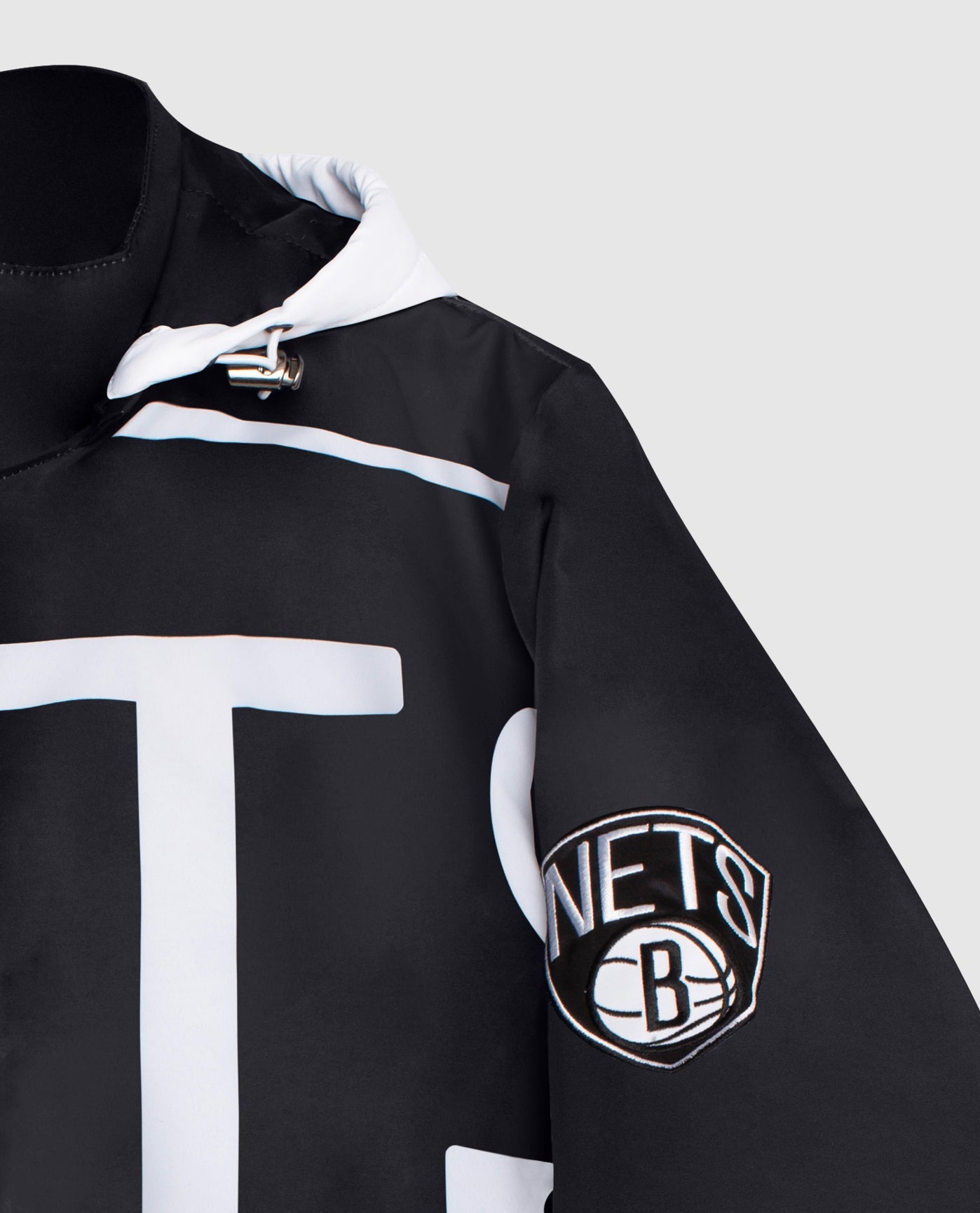 Starter Black Brooklyn Nets Hooded Nylon Full-Zip Jacket