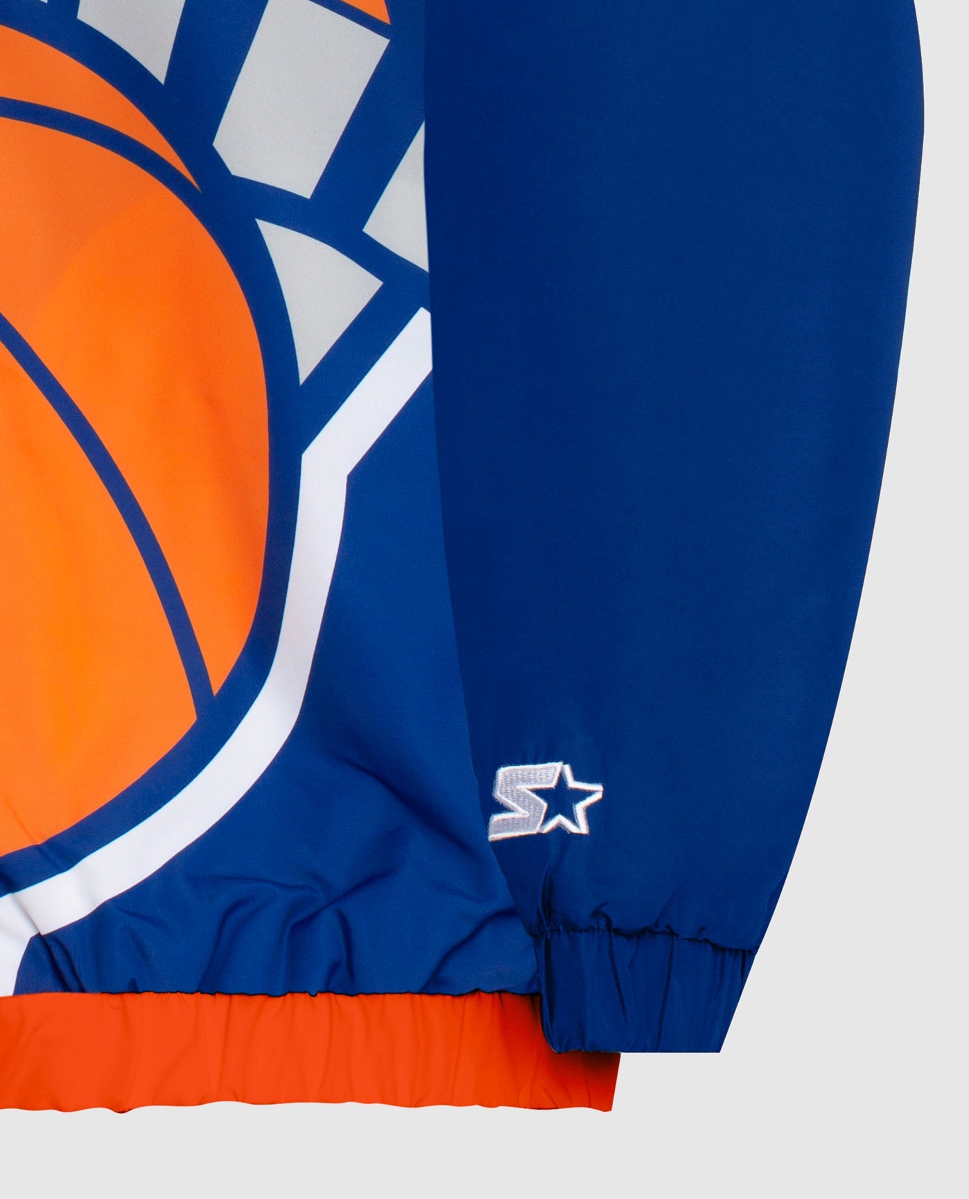 Sleeve Cuff Of New York Knicks Hooded Nylon Full-Zip Jacket | Knicks Blue