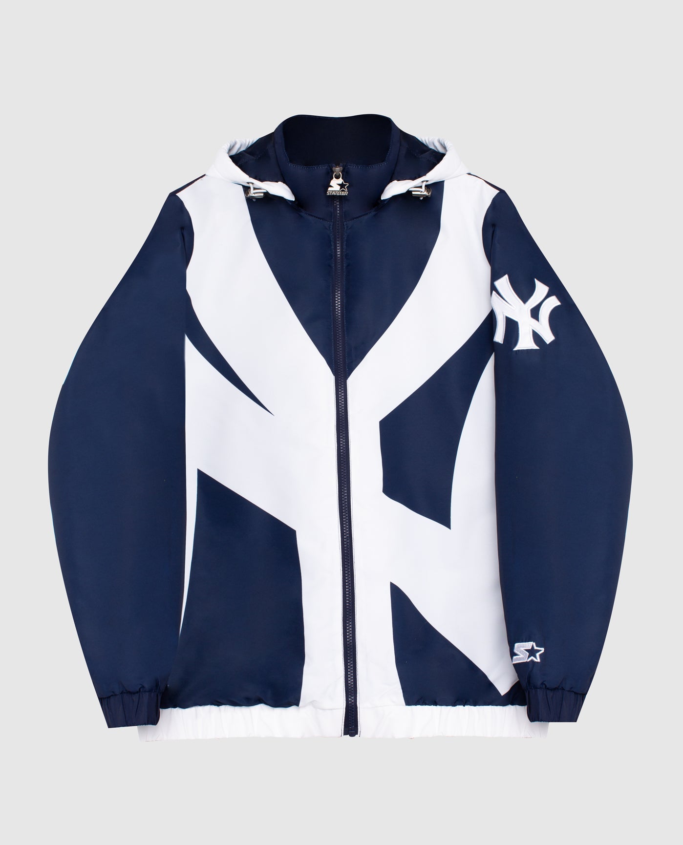 Starter New York Yankees Hooded Nylon Full-Zip Jacket S / Yankees Navy Mens Sportswear