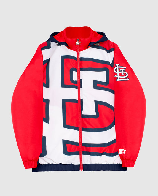 Front Of St. Louis Cardinals Hooded Nylon Full-Zip Jacket | Black